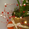 2M Long Warm White Led Fairy String Lights with Red Pearl
