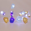 Battery Operated 20 Led Fairy String Lights Warm White Lights with Colorful Sea Glass Shards Shaped