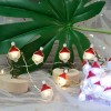 Christmas Themed Led String Lights Battery Operated Lights with Santa Claus Head Shaped