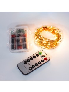 10M 100Led Waterproof Remote Control Battery Copper Wire String Lights 
