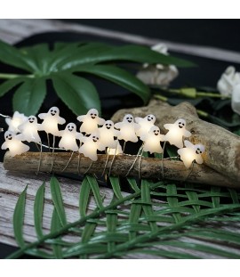 2M/20LED Battery Powered White LED String Lights with Ghost Shaped