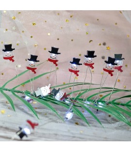 Christmas Snowman Shaped Led String Lights 20 Cool White Lights