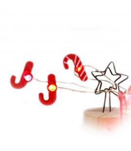 6.6FT./20Leds Warm White Christmas Crutch Shaped Led String Lights
