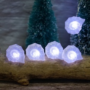 Remote Controlled 3AA Battery Operated Sea Conch Shaped Led String Lights 20 Cool White Lights