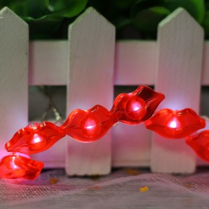 Romantic Sexy Lip Shaped Led Fairy String Lights 20 pcs Warm White Micro Rice Lights