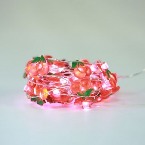 Carnival Decoration Fruit Lights Cherry Shaped Led String Lights 3AA Battery Operated with Remote Control