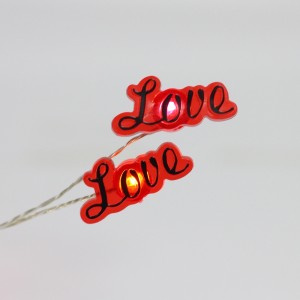 Love Letters Shaped Led String Lights 20 Warm White Lights for Valentine's Day