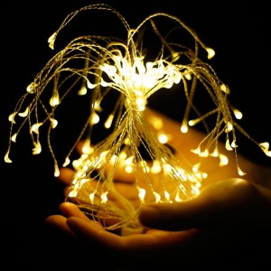 3AA Waterproof Battery Box Operated Led Fireworks String Lights wirh Remote and Timer Function