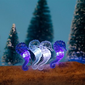 8 Flahsing Modes Fance Sea Horse Shaped Led Fairy String Lights 20 Led Warm White Lights