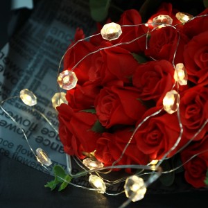 Valentine's Day Special Diamond Shaped Led String Lights 20 pcs Warm White Lights