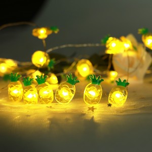 Pineapple Shaped Led Copper Wire String Lights 20 Warm Lights for Home Decoration