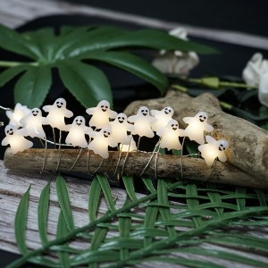 2M/20LED Battery Powered White LED String Lights with Ghost Shaped