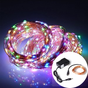 10M 100Leds Warm White 6V DC Adapter Powered Copper Wire Led String Lights