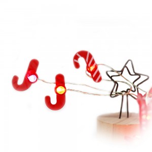 6.6FT./20Leds Warm White Christmas Crutch Shaped Led String Lights