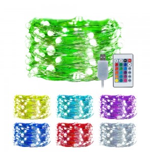 4 Lines RGB 16 Colors Changing USB Powered Led String Lights with Remote