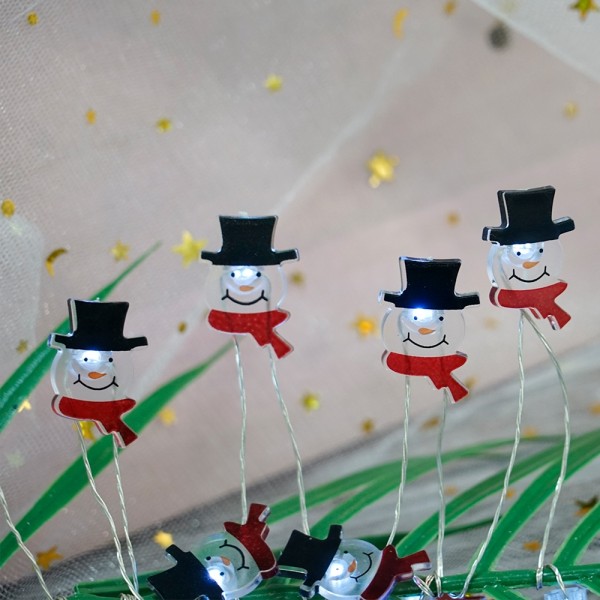 Christmas Snowman Shaped Led String Lights 20 Cool White Lights
