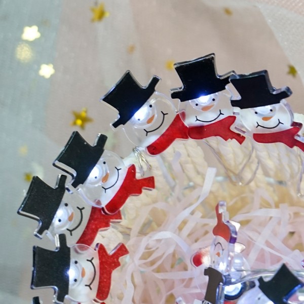 Christmas Snowman Shaped Led String Lights 20 Cool White Lights