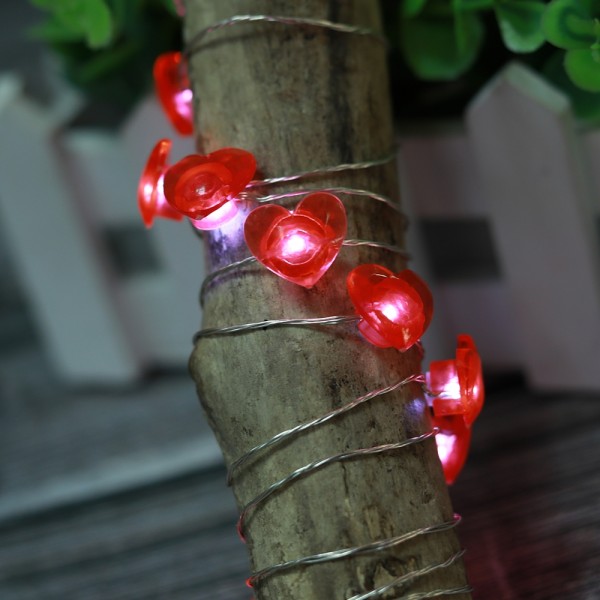 Romance Heart Shaped Led String Lights 20 pcs Warm White Lights for Valentine's Day Decoration
