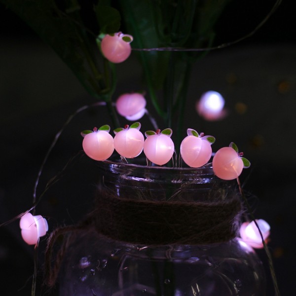 2M 20Leds Warm White Honey Peach Shaped Led String Lights for Holiday Decoration