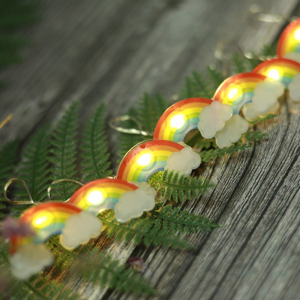 2M 20Leds Warm White Led String Lights with Cloud and Rainbow Shaped for Home Decoration