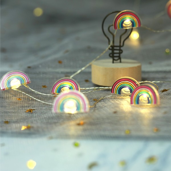Indoor Decoration Colorful Rainbow Shaped Led Fairy Light String 20Led Micro Rice Lights 