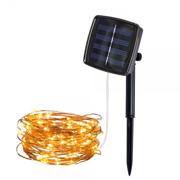 8 Modes Solar Powered Led String Lights 100 Warm White Lights