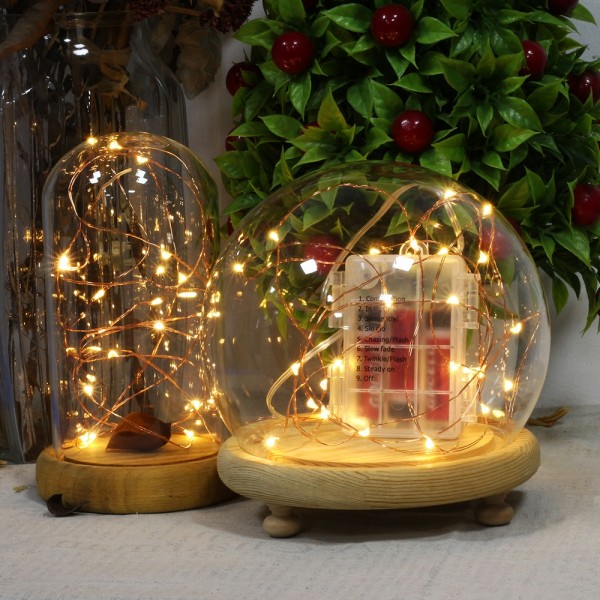 5m 50Leds Warn White 3AA Battery Waterproof Remote Control Copper Wire Led String Lights 